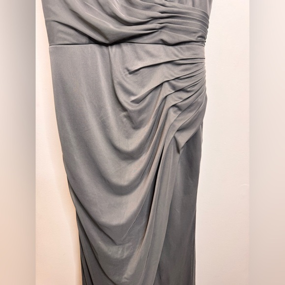 Azazie Leandra Steel Gray chiffon Gown - Picture 9 of 10